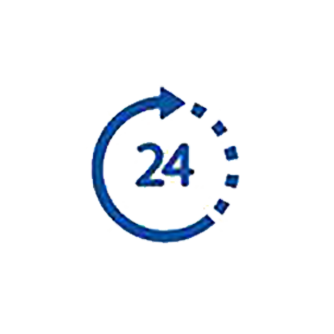 Icon indicating 24 hours service